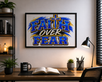 FAITH OVER FEAR Christian Wall Art