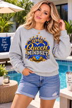 Queen Mindset “Pray • Work • Win” Christian Inspirational Sweatshirt – Diamond Edition