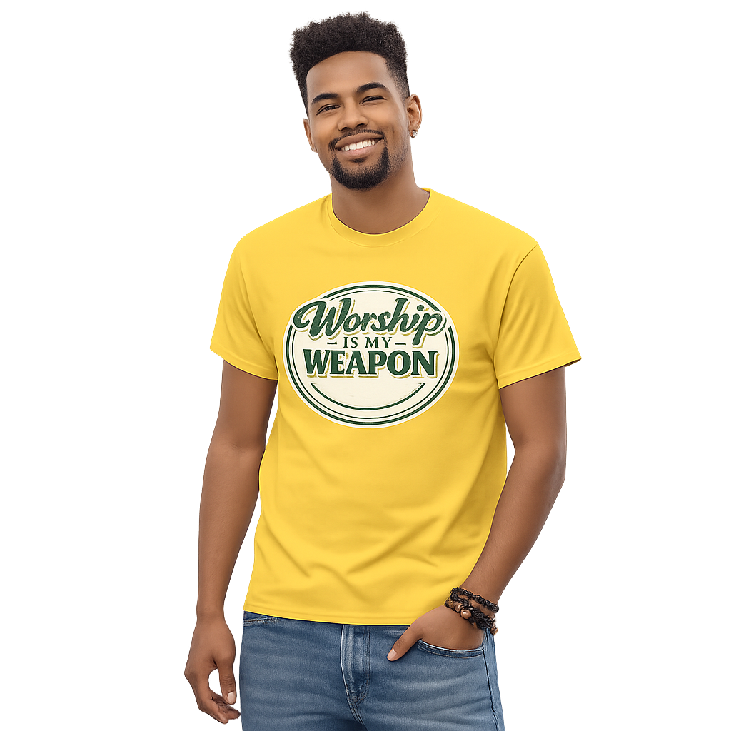 Worship Is My Weapon Christian T-Shirt | Faith-Based Graphic Tee for Men & Women