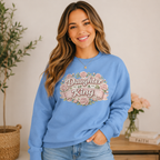 Daughter of a King Christian Sweatshirt | Faith-Based Floral Crewneck for Women
