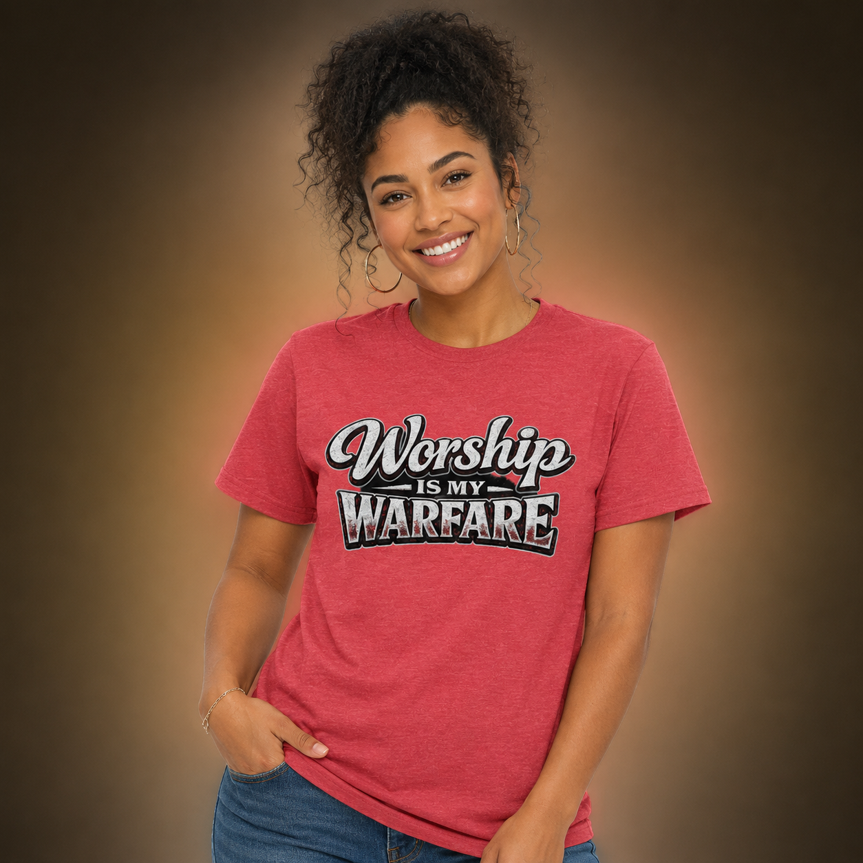 Worship Is My Warfare Christian T-Shirt | Faith-Based Inspirational Graphic Tee