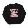 Women’s Faith Statement Sweatshirt – “Blessed Is She Who Believes”
