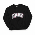 Women’s Minimalist Faith Sweatshirt – “PRAY” Graphic Crewneck