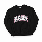 Women’s Minimalist Faith Sweatshirt – “PRAY” Graphic Crewneck