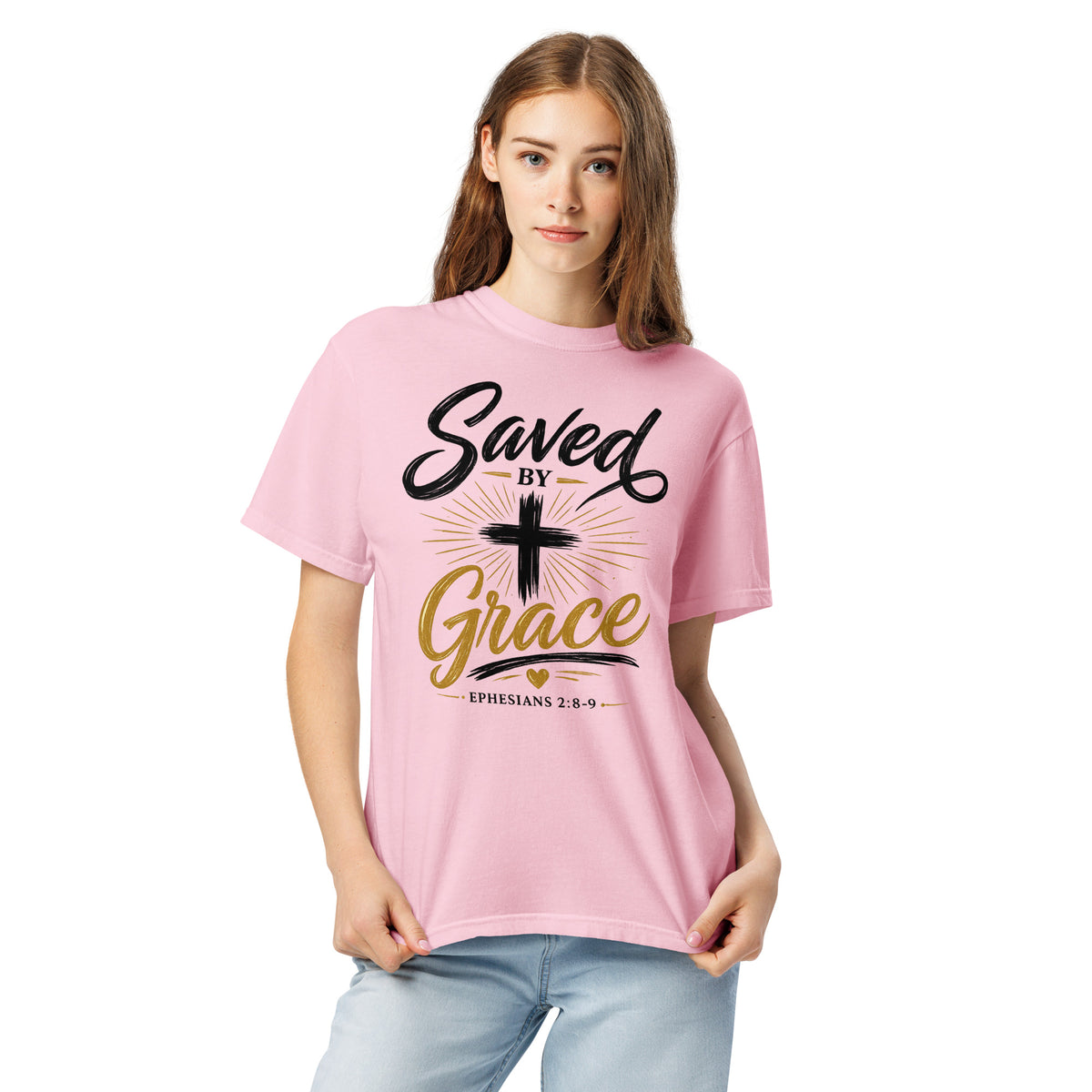 Saved by Grace Christian T-Shirt – Faith-Based Inspirational Graphic Tee